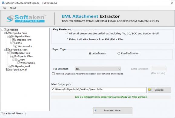 Softaken EML Attachment Extractor screenshot
