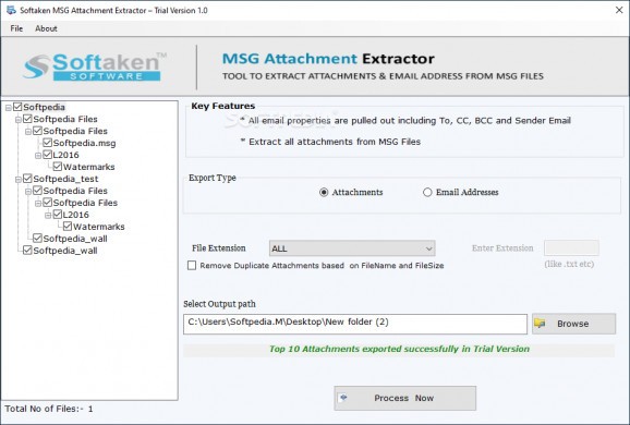 Softaken MSG Attachment Extractor screenshot