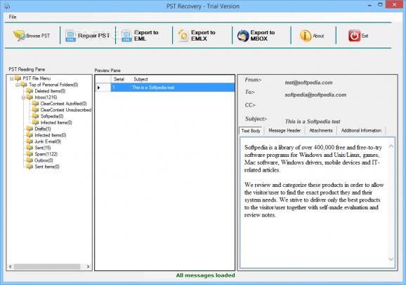 Softaken Outlook PST Repair screenshot