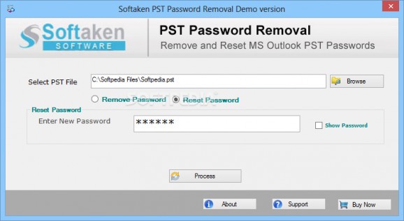 Softaken PST Password Removal screenshot