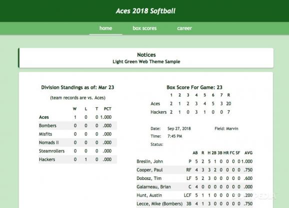 Softball/Baseball Team Calculator screenshot