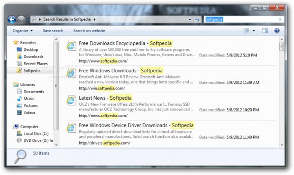 Softpedia Search Connector screenshot
