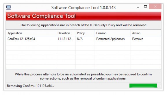 Software Compliance Tool screenshot