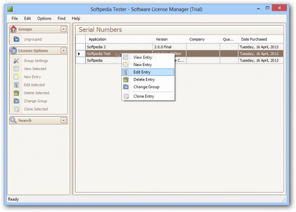 Software License Manager screenshot