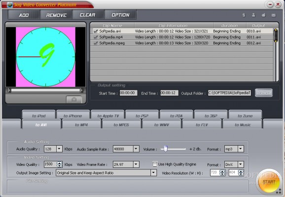 Sog Video Converter Platinum screenshot