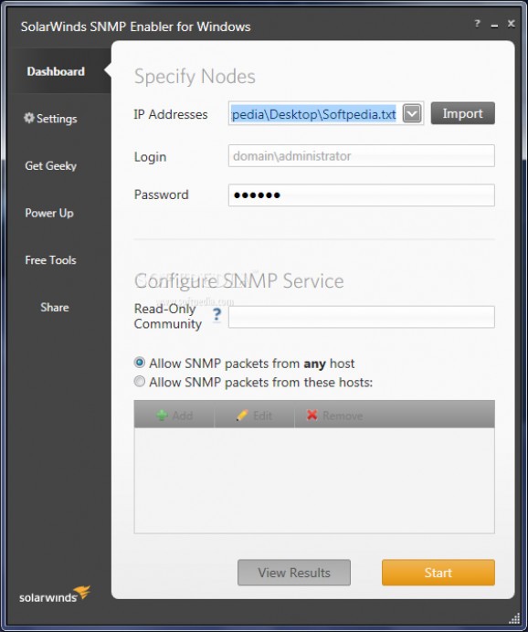 SolarWinds Free SNMP Enabler screenshot