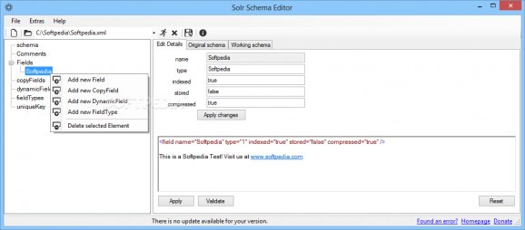 Solr Schema Editor screenshot