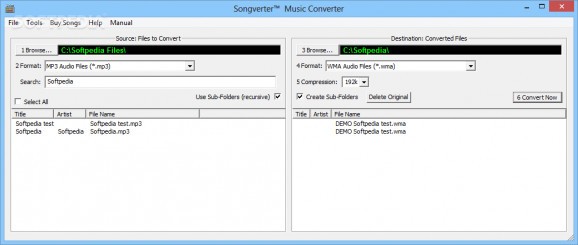 Songverter screenshot