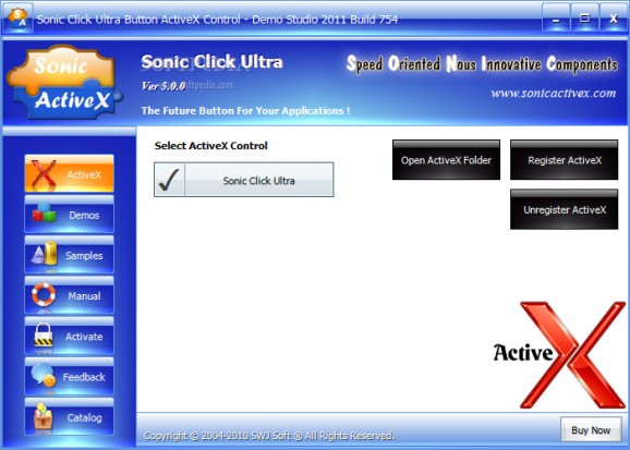 Sonic Click Ultra Button ActiveX Control screenshot