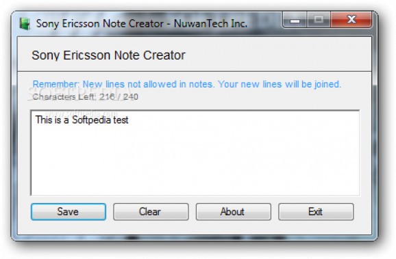 Sony Ericsson Note Creator screenshot