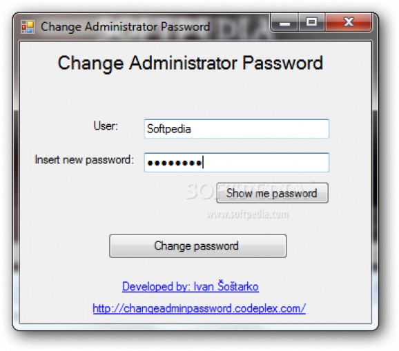 Change Administrator Password screenshot