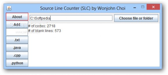 Source Line Counter screenshot