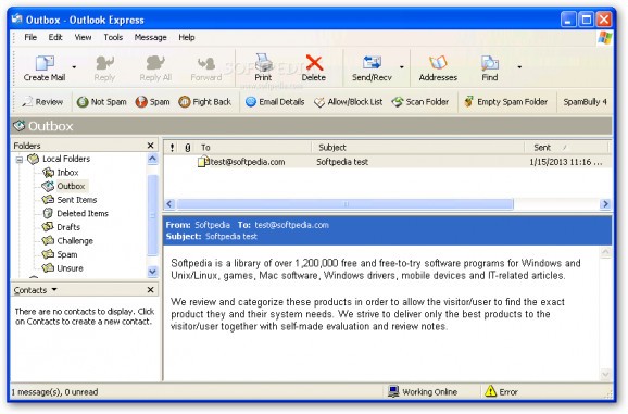SpamBully for Outlook Express / Windows Mail screenshot