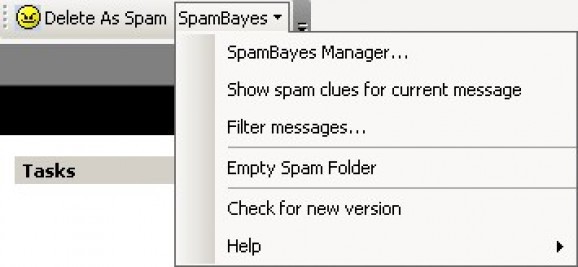 SpamBayes Outlook Anti-spam plugin screenshot