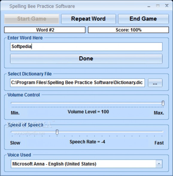 Spelling Bee Practice Software screenshot
