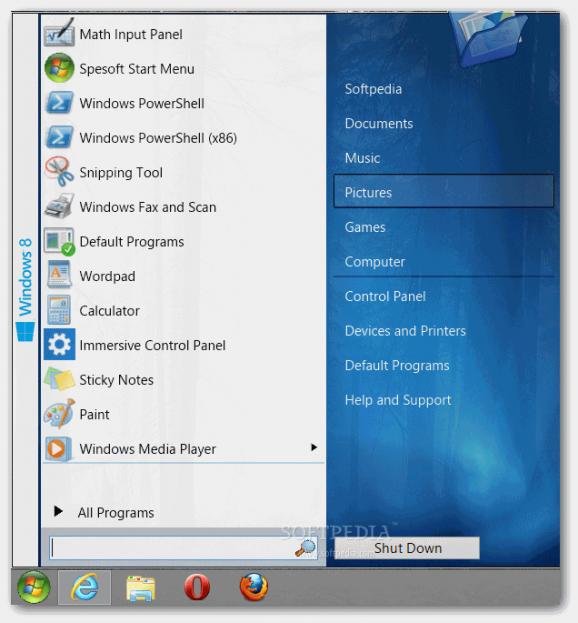 Spesoft Windows 8 Start Menu screenshot