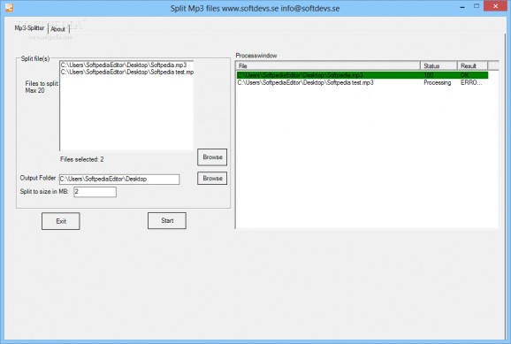 Split Mp3 files screenshot