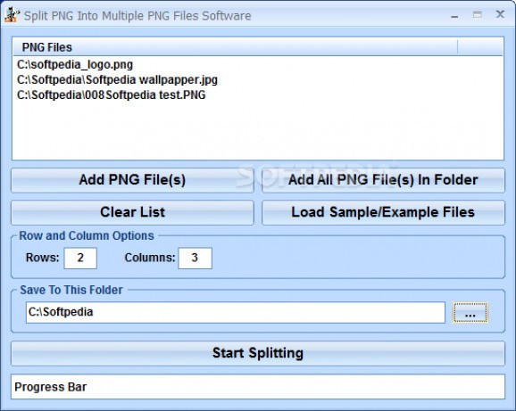 Split PNG Into Multiple PNG Files Software screenshot