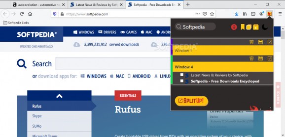 SplitUp! for Firefox screenshot
