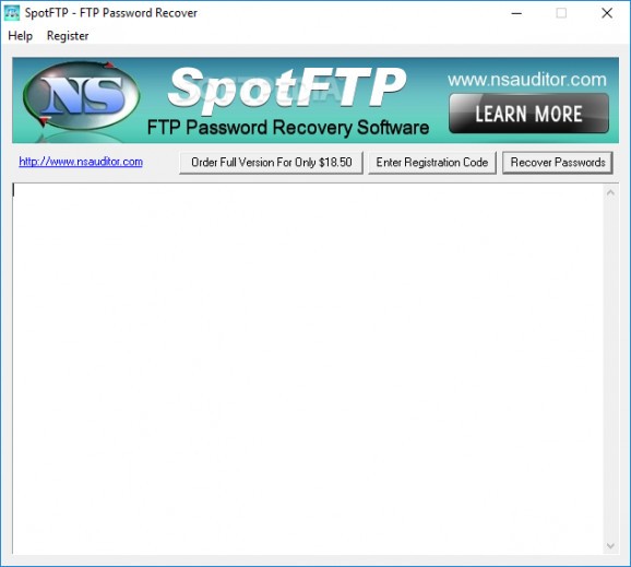 SpotFTP Password Recover screenshot