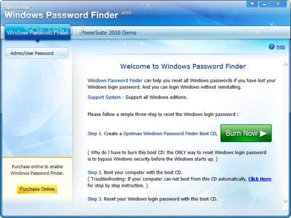 Spotmau Windows Password Finder screenshot