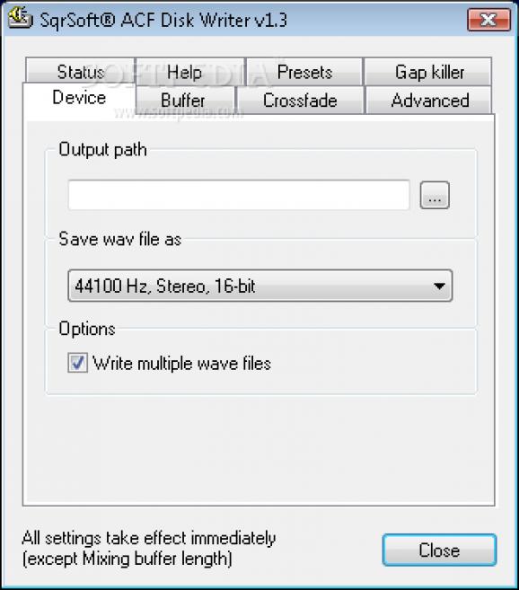 SqrSoft Advanced Crossfading Disk Writer screenshot
