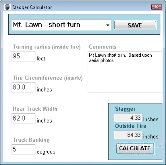 Stagger Calculator screenshot