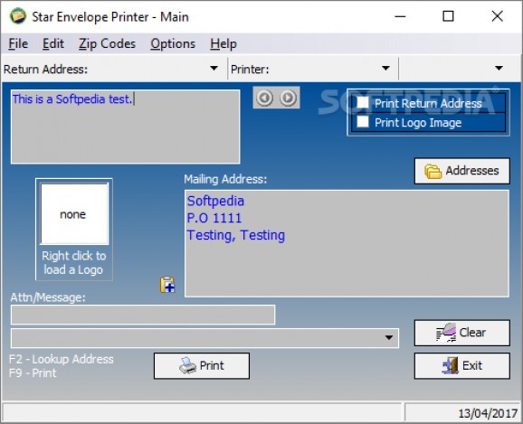 Star Envelope Printer Pro screenshot
