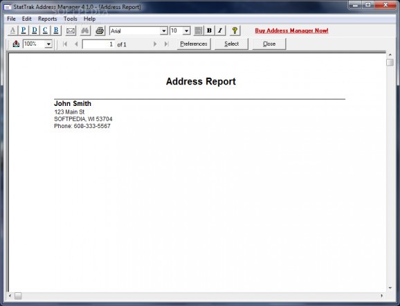 StatTrak Address Manager screenshot