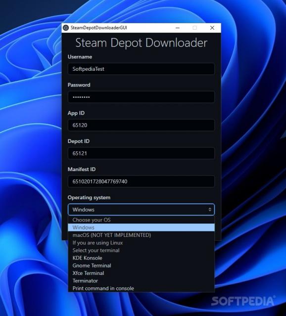 SteamDepotDownloaderGUI screenshot