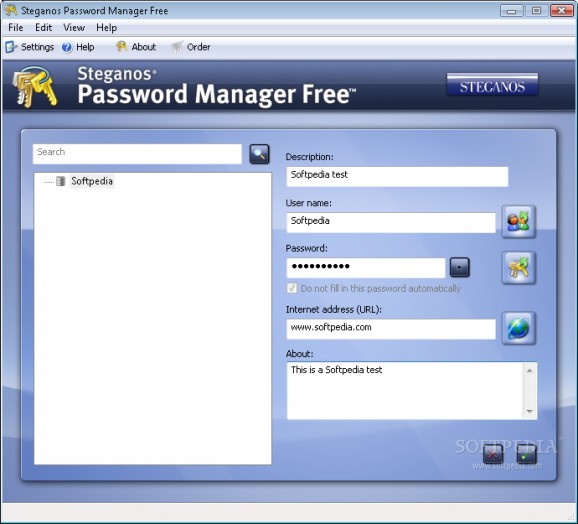 Steganos Password Manager Free screenshot