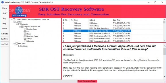 Stella Data Recovery OST to PST Converter screenshot