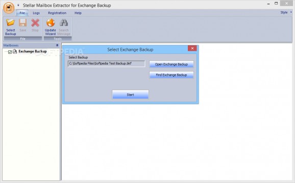 Stellar Mailbox Extractor for Exchange Backup screenshot