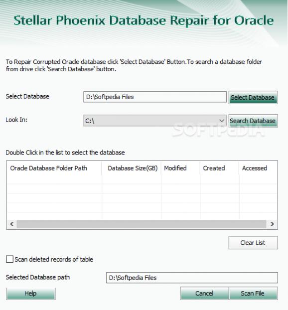 Stellar Phoenix Database Repair for Oracle screenshot