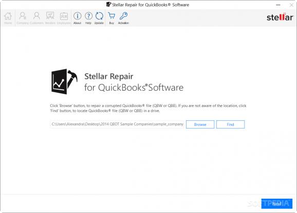 Stellar Repair for QuickBooks Software screenshot