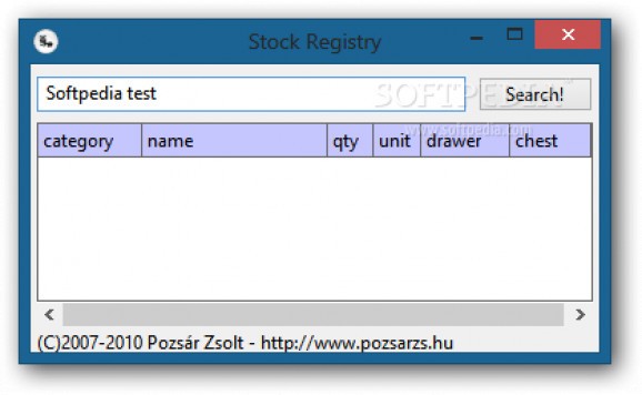 Stock Registry screenshot