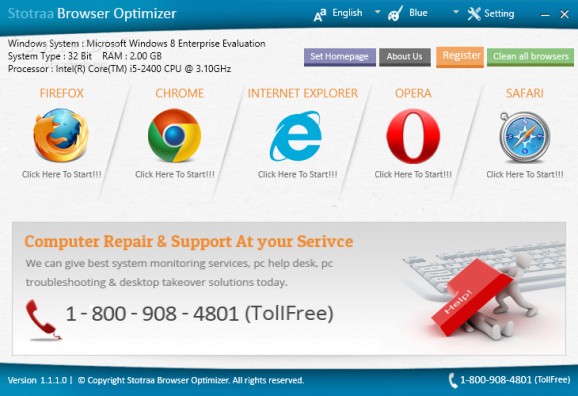 Stotraa Browser Optimizer screenshot