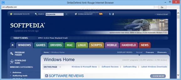 StrikeDefend Anti-Rogue Internet Browser screenshot