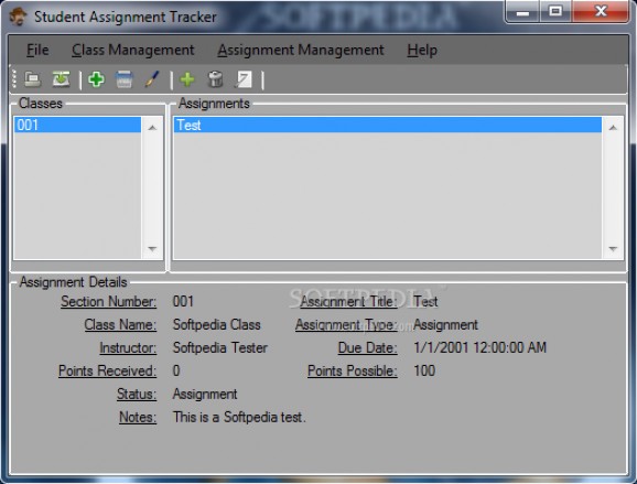 Student Assignment Tracker screenshot