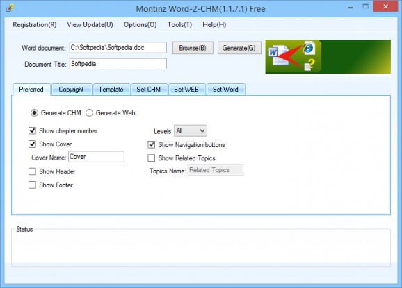 Montinz Word-2-CHM (formerly SuWang Word to Chm) screenshot