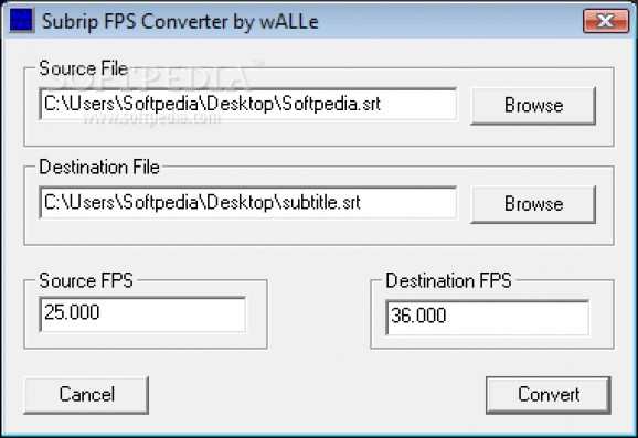 SubRip FPS Converter screenshot