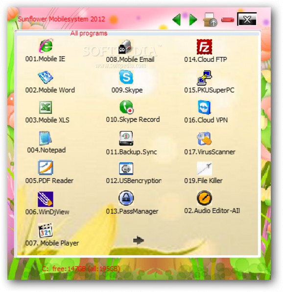 Sunflower Mobilesystem screenshot