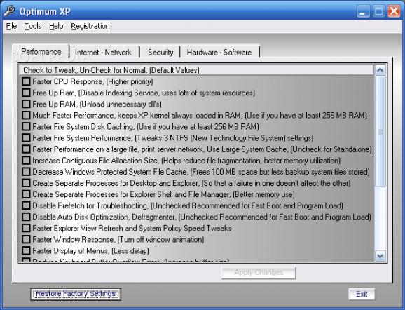 Optimum XP screenshot