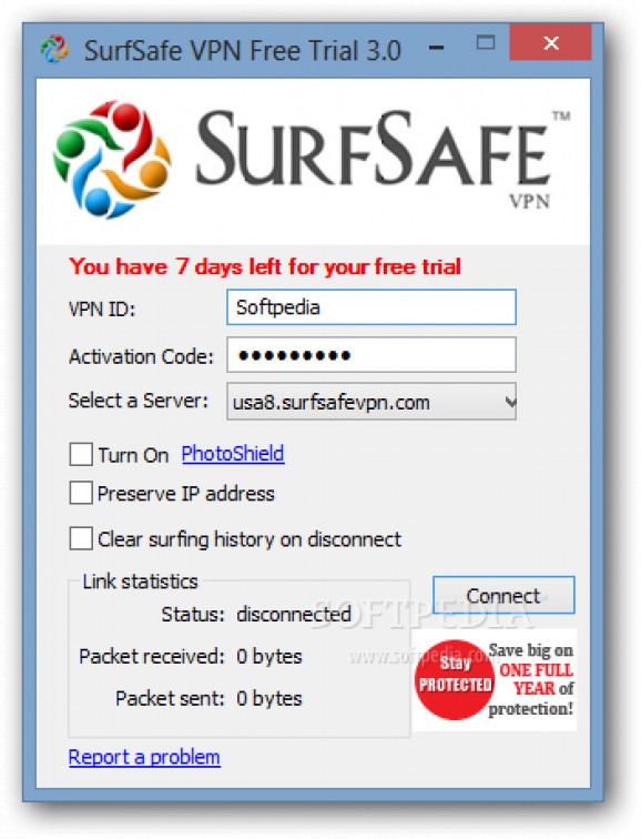 SurfSafe VPN screenshot