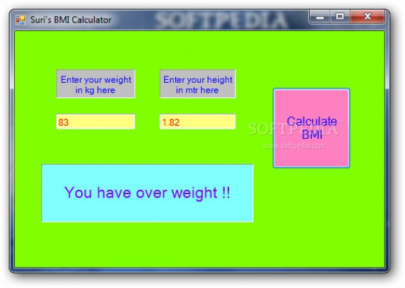 Suri's BMI Calculator screenshot