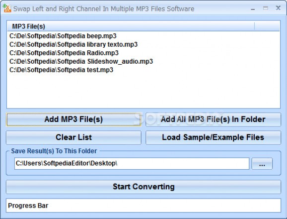 Swap Left and Right Channel In Multiple MP3 Files Software screenshot