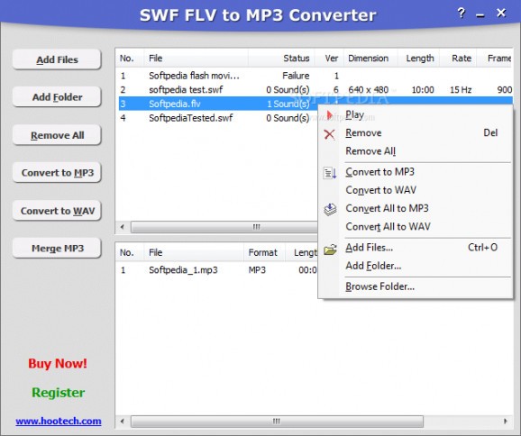 SWF FLV to MP3 Converter screenshot