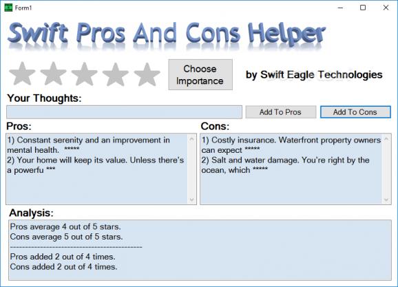 Swift Pros And Cons Helper screenshot