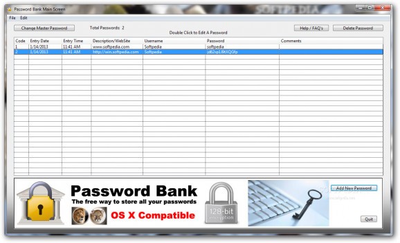 Password Bank screenshot