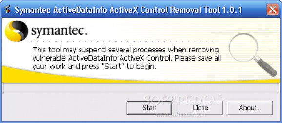 Symantec Support Tool ActiveX Control Cleanup Tool screenshot